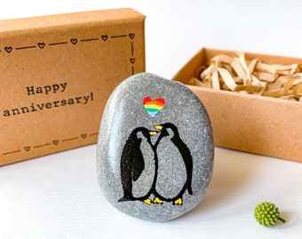 Personalisierte Dating Jahrestag Geschenke für ihre lesbische Freundin, Hochzeitstag lesbische Paar Geschenke, TLW Pinguin Jahrestagskarte