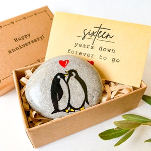 Regalo personalizzato per il 16° anniversario di matrimonio per lui e lei, regalo in cera per il 16° anniversario di matrimonio per la coppia di mogli e mariti, biglietto di auguri per il 16° anniversario