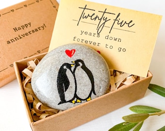 Personalized 25th wedding anniversary gift for husband wife couple, happy 25 th anniversary of marriage gift silver wedding anniversary card