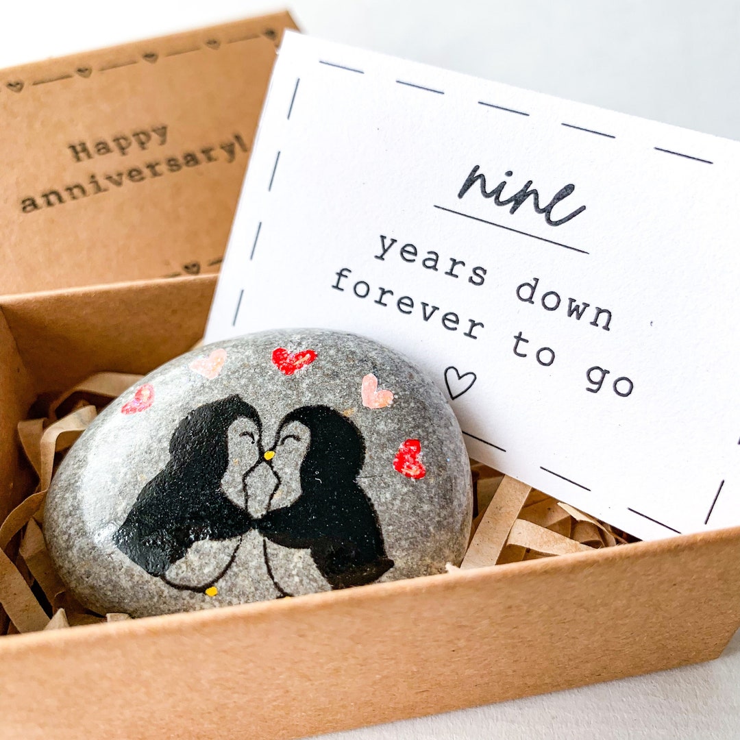 Personalized Penguin 9th Anniversary Gift for Him Husband Men Etsy