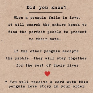 Carte personnalisée pingouin pour le 3e anniversaire de son mari, homme, cadeau d'anniversaire de 3 ans en cuir pour son couple d'épouses, cadeau du troisième anniversaire image 2
