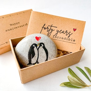 Joli cadeau personnalisé pour 40e anniversaire de mariage pour parents et amis, carte rubis pour 40e anniversaire de mariage pour mari et femme, joyeux 40e anniversaire