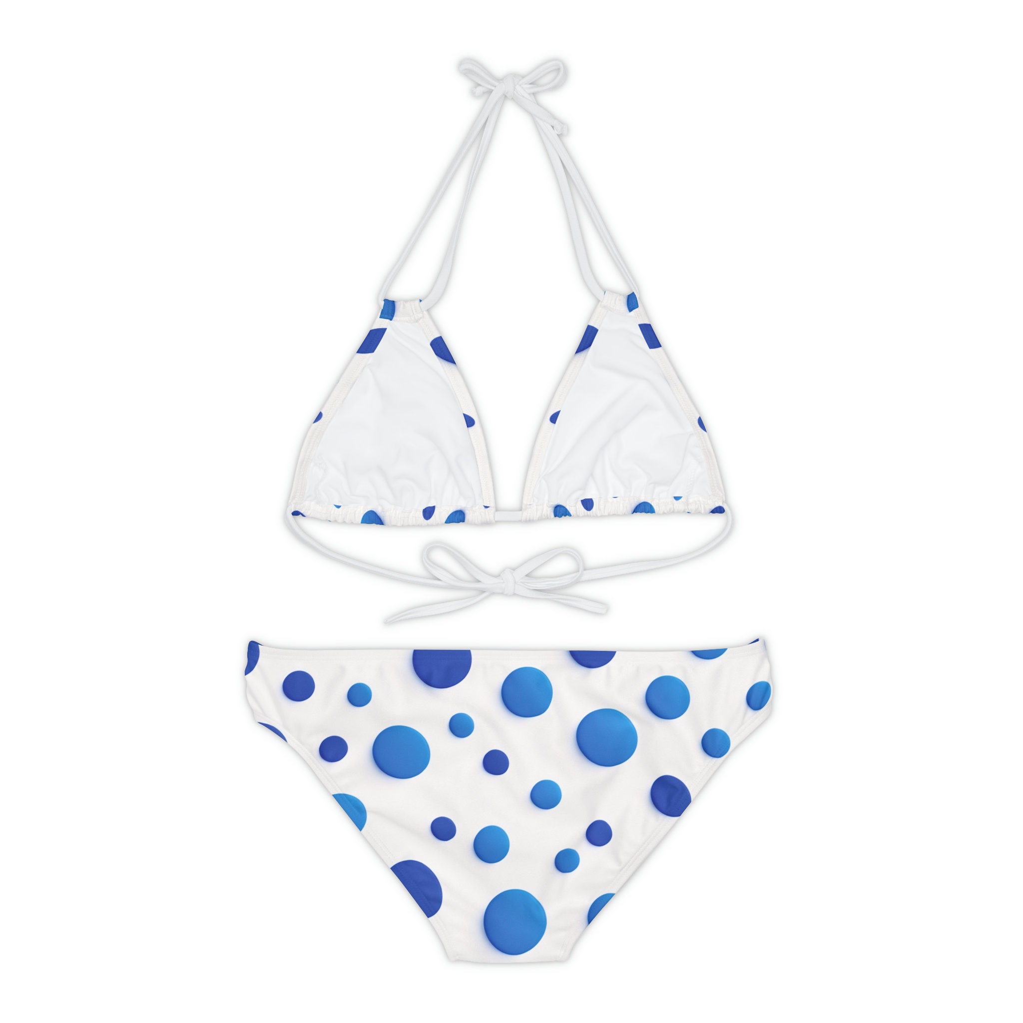 New Blue & White Bikini Set Twist - M