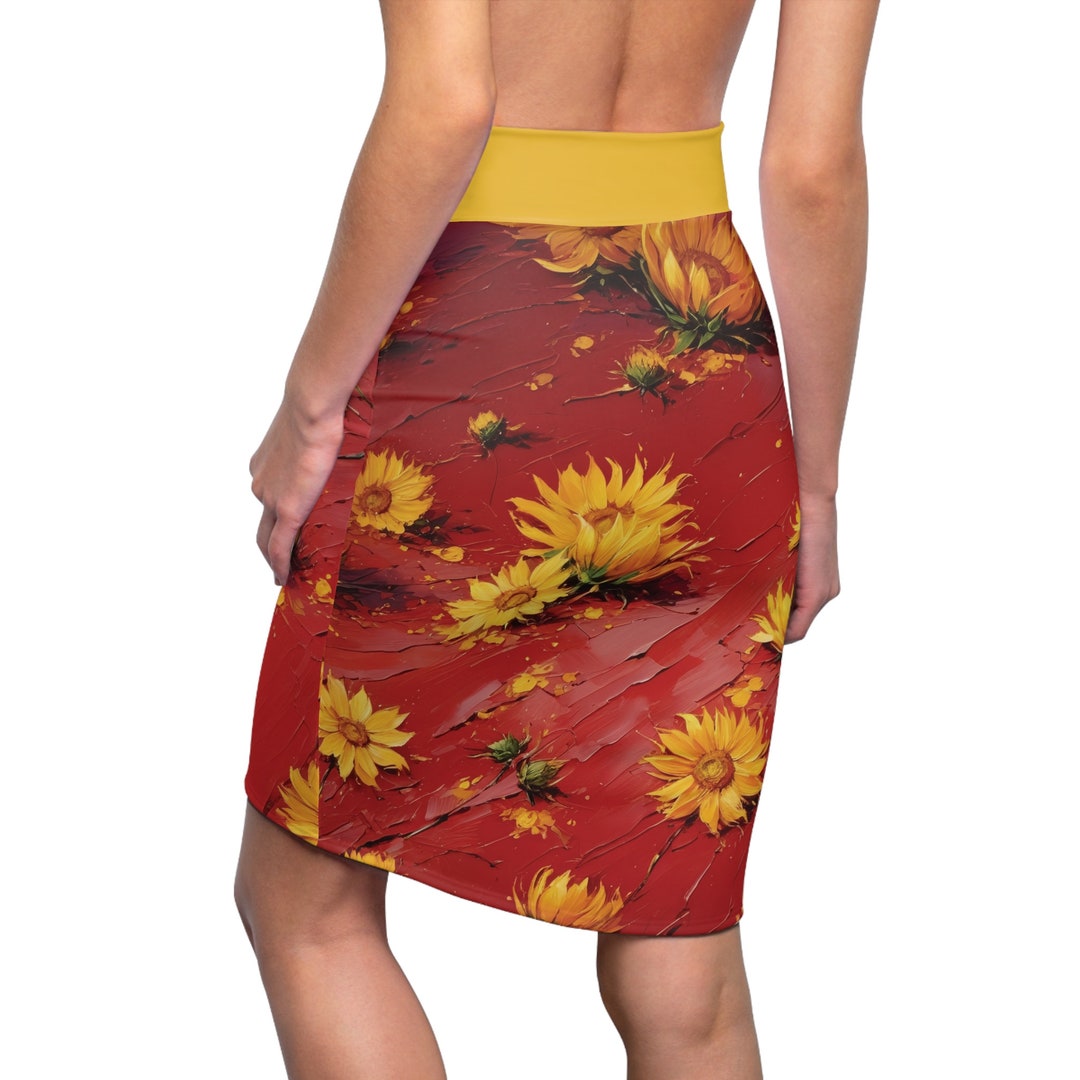Sunlite Water Color Ankle-Length Pencil Skirt with Side Slit main image 1
