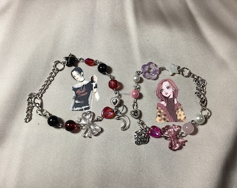 Op Nana Hachi geïnspireerde armband, nana, hachi, anime-manga-sieraden, bijpassende armbanden voor nana, Valentijnsdagcadeaus