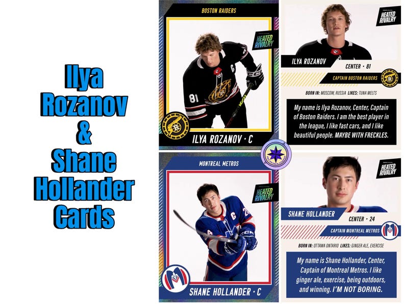 Heated Rivalry Couple Game Cards, Shane Hollander and Ilya Razanov ...