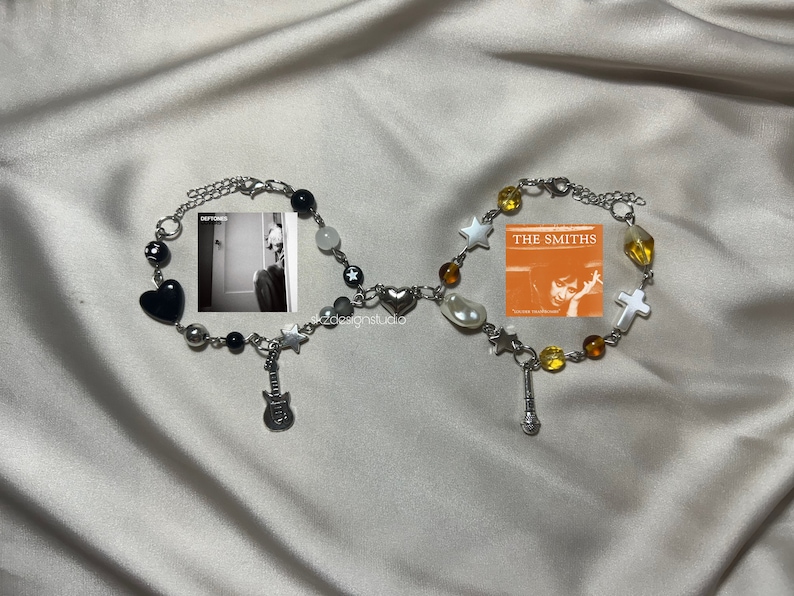 The Smiths and Deftones inspired matching bracelets, couple bracelets,gift for her,gift for him, magnetic bracelets image 1