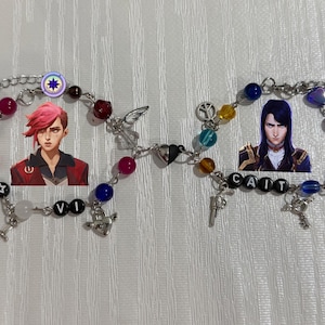 CaitVi inspired couple bracelet, Caitlyn and Vi jewelry, matching bracelets, Arcane, Arcane bracelet, CaitVi bracelet