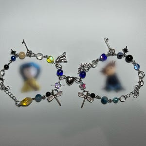 Bracelet pour couple inspiré d&#39;un film d&#39;animation, bracelets assortis Coraline et wybie, bracelet magnétique