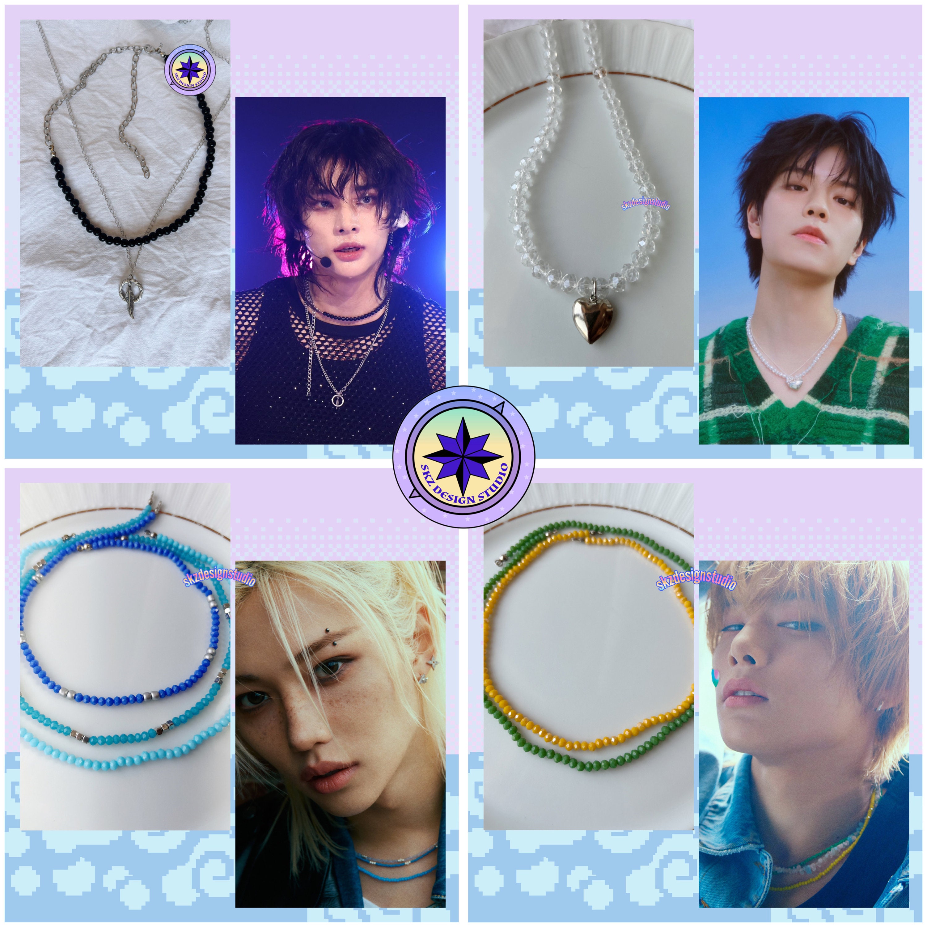 ★Stray Kids 着用★【VVV】★PEACE PENDANT BEADS NEACKLAC.E★ Stray Kids ハン着用☆VVV☆PEACE PENDANT BEADS NEACKLACE (VVV