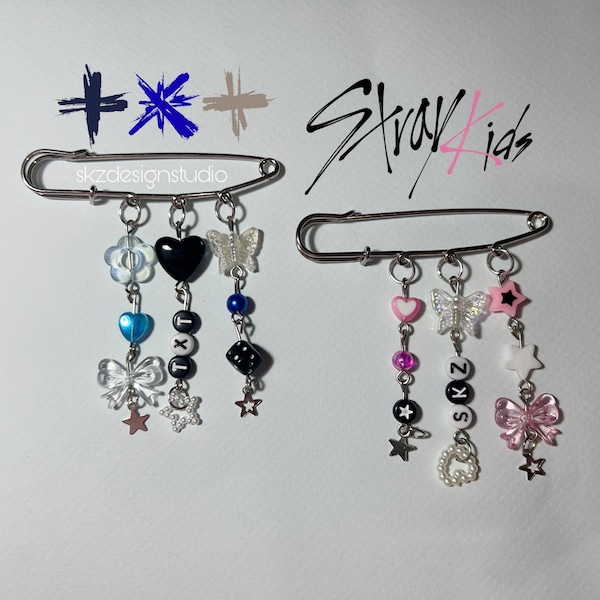 Épingle à nourrice Stray Kids, épingle à nourrice TXT, produits dérivés pour enfants errants, bijoux pour enfants errants, produits dérivés txt, bijoux kpop, produits dérivés kpop, épingles de sûreté