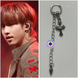 Stray Kids Han Jisung District 9 stage stainless steel earrings, stray kids merch, stray kids jewelry, kpop jewelry,kpop merch, Jisung