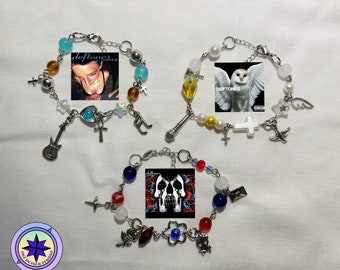 Deftones inspired bracelets, couple bracelets,gift for her,gift for him, Deftones album cover bracelets