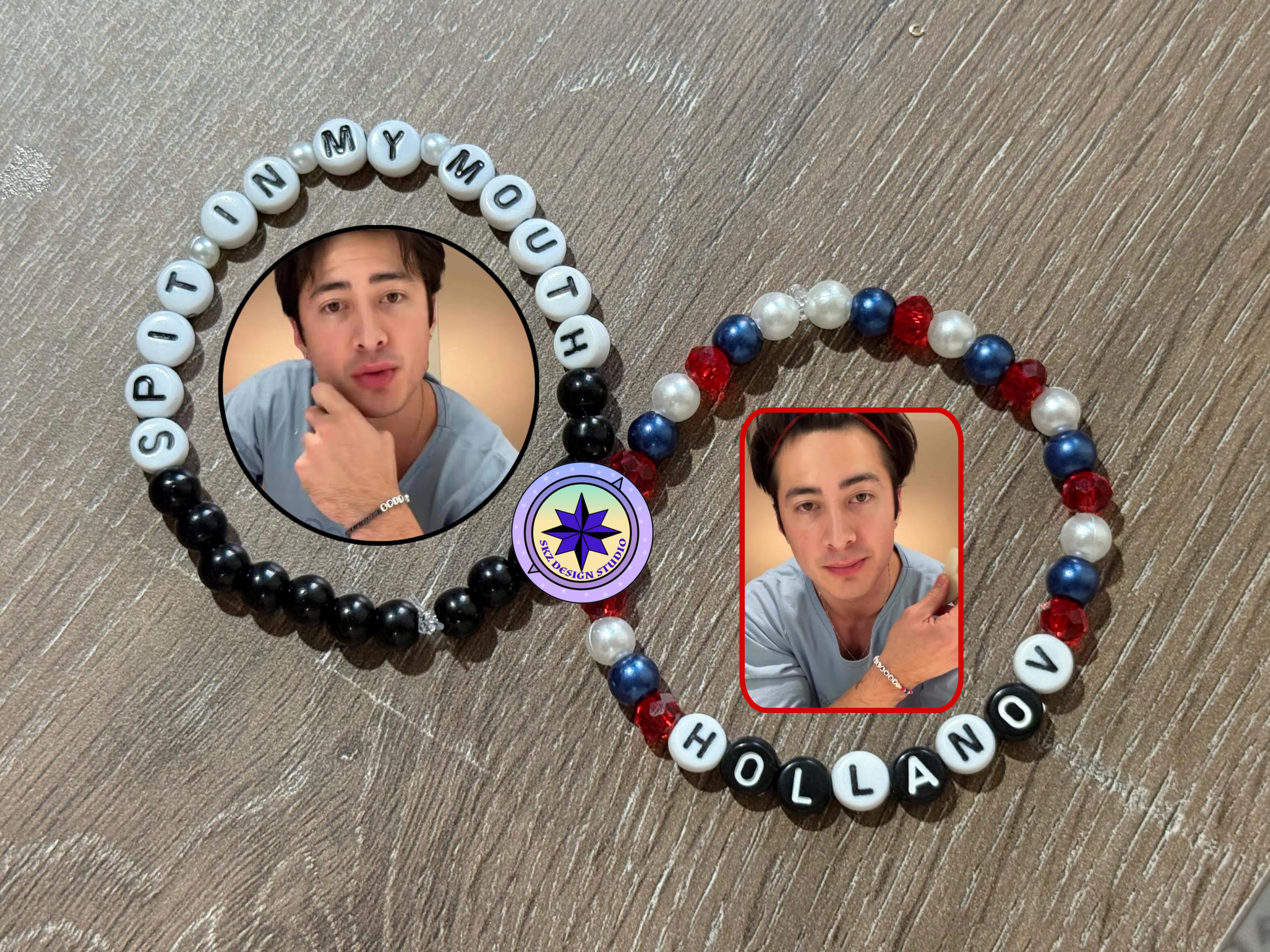 Hudson Williams Inspired Hollanov Bracelet Set, Spit in My Mouth