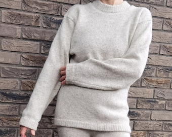 Pull en laine | Fait main | Pure laine biologique | Vêtements d'hiver