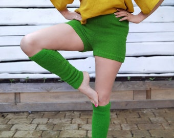 Pantalones cortos de lana / Hechos a mano / Pura lana orgánica