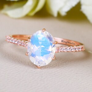 Mondstein Ring, Geburtstagsgeschenke, Regenbogen Ring, Frauenring, natürlicher Edelstein Ring, Ombre Ring, Mondstein Schmuck, Geschenk für Mutter