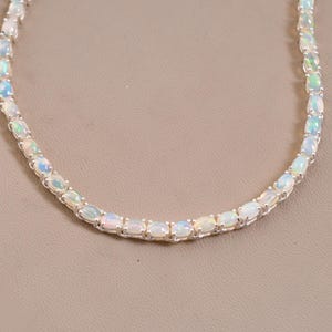 Opal Wedding Necklace, Anniversary Gifts For Mother, White Gold Chain Necklace, Opal Jewelry, Exquisite Necklace, Statement Jewelry, Gifts