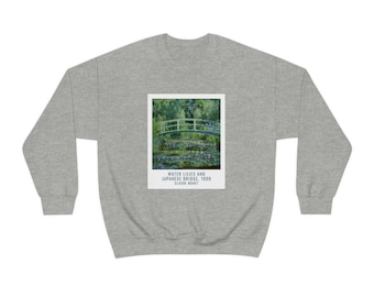 Nenúfares y puente japonés de Claude Monet Polaroid Unisex Crewneck Sudadera