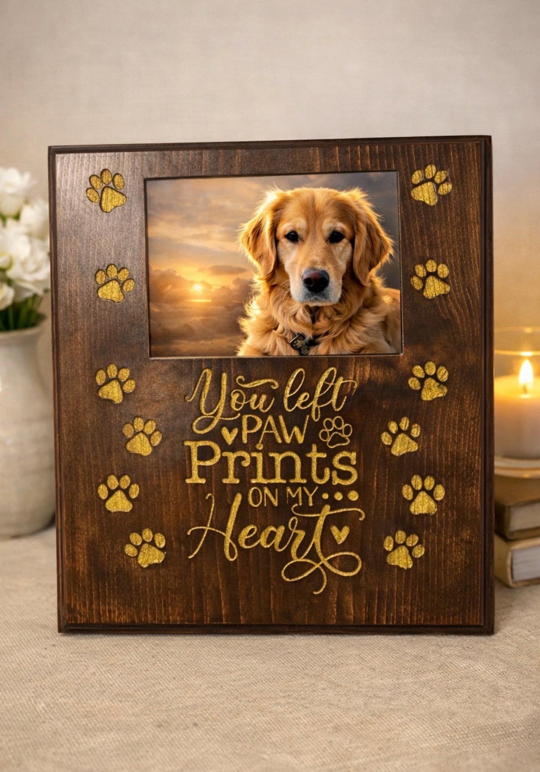 Wooden Pet Memorial Frame | Custom Dog Cat Photo Remembrance Plaque - Etsy