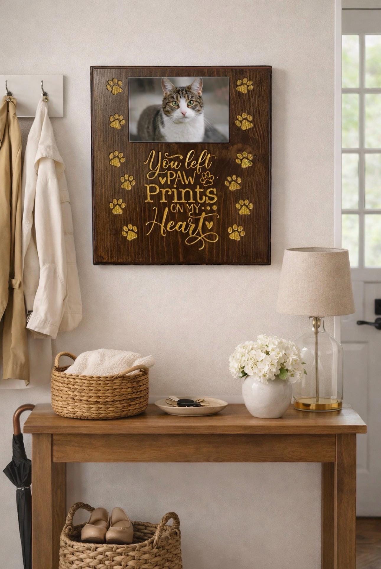 Wooden Pet Memorial Frame | Custom Dog Cat Photo Remembrance Plaque - Etsy