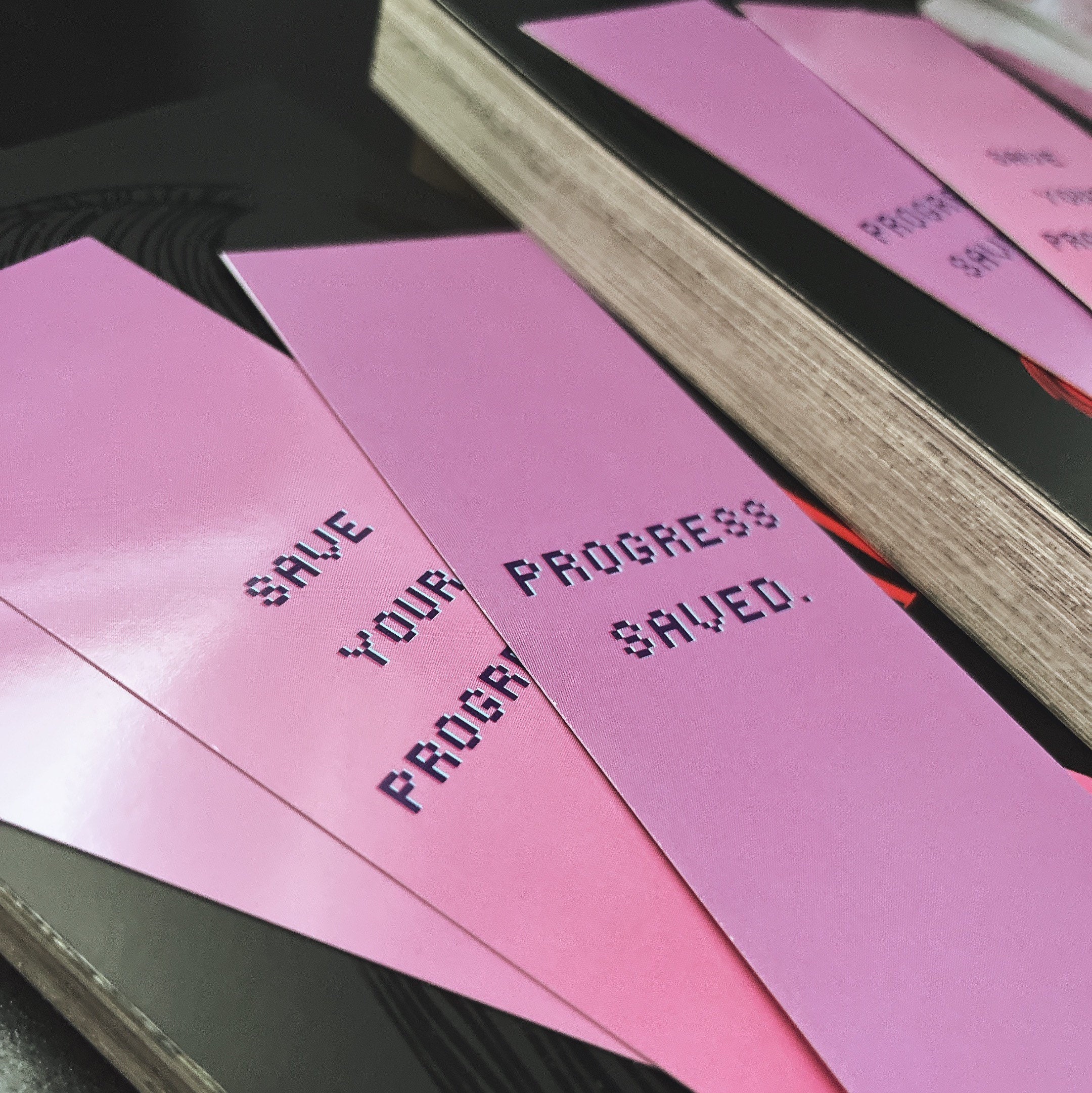 Progress Saved Bookmarks | Glossy Finish, Double Sided, Pink/purple ...