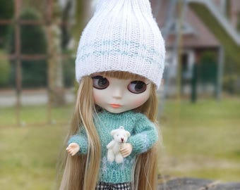 Blythe Hat Sweater Clothes Outfit Various Colors Doll Accessories Jacket Knit Handmade Doll Accessories Sweater