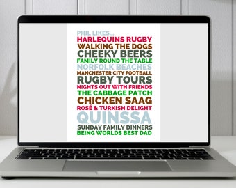 Digital Harlequins Personalised Rugby Print