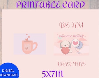 Valentine Love Card Printable Valentines Day Card - Etsy