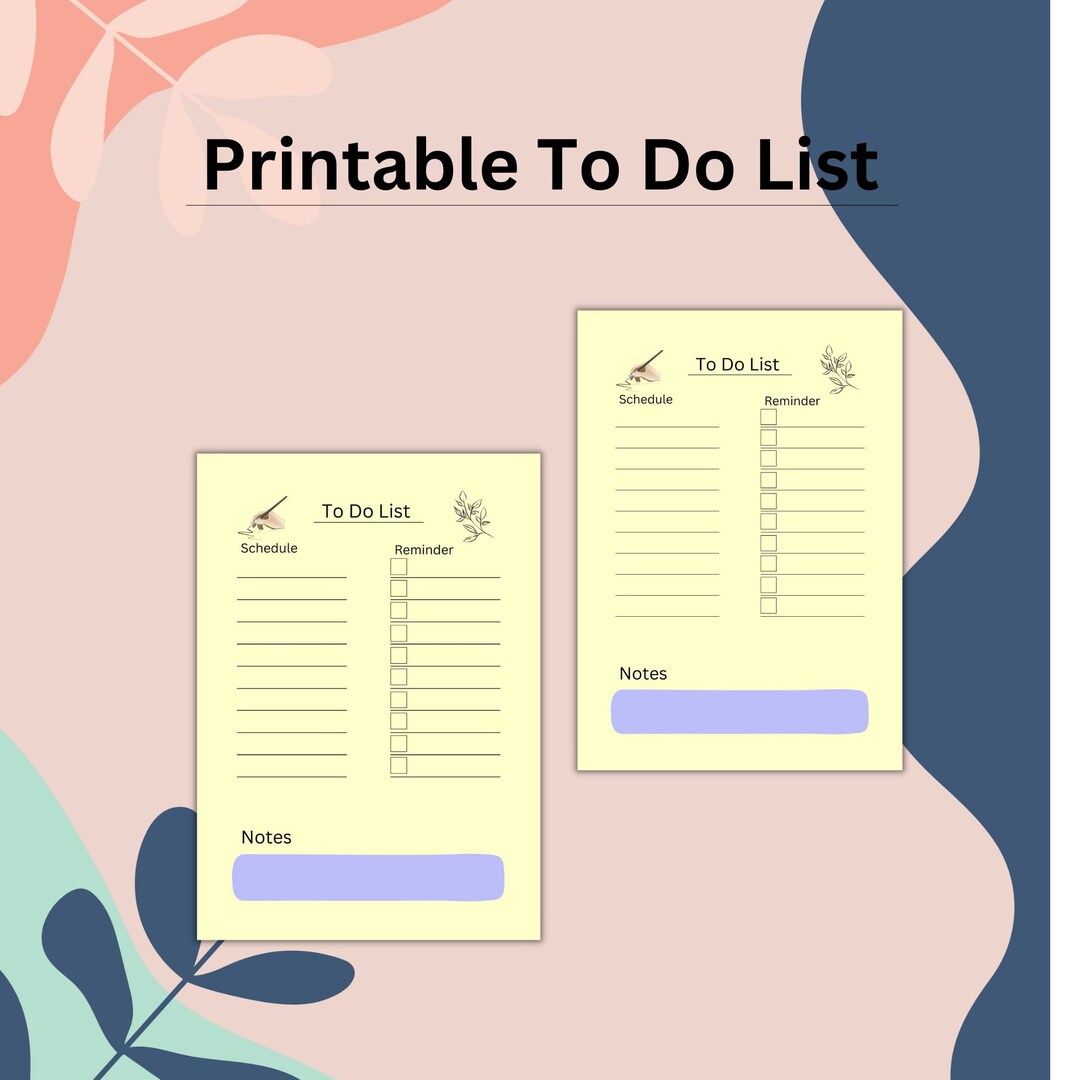 To Do List, Note Pad Template, Checklist Printable Etsy
