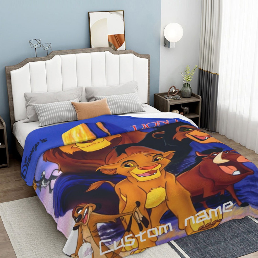 The Lion King Blanket Soft Warm Flannel Throw Custom Name Blanket for