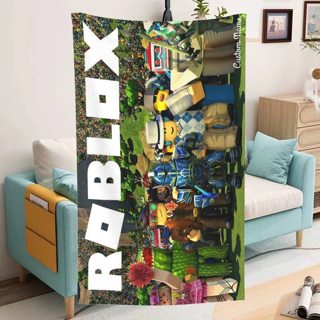 Roblox Blanket Soft Warm Flannel Throw Custom Name Blanket for Bed Sofa