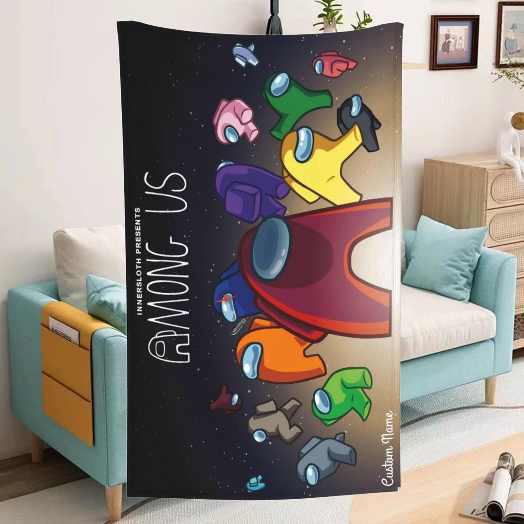 Among Us Blanket Soft Warm Flannel Throw Custom Name Blanket Etsy