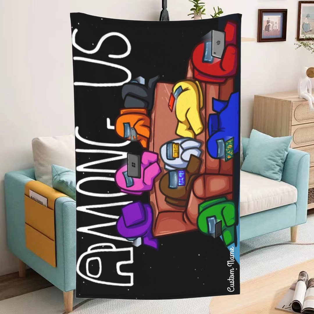 Among Us Blanket Soft Warm Flannel Throw Custom Name Blanket for Bed