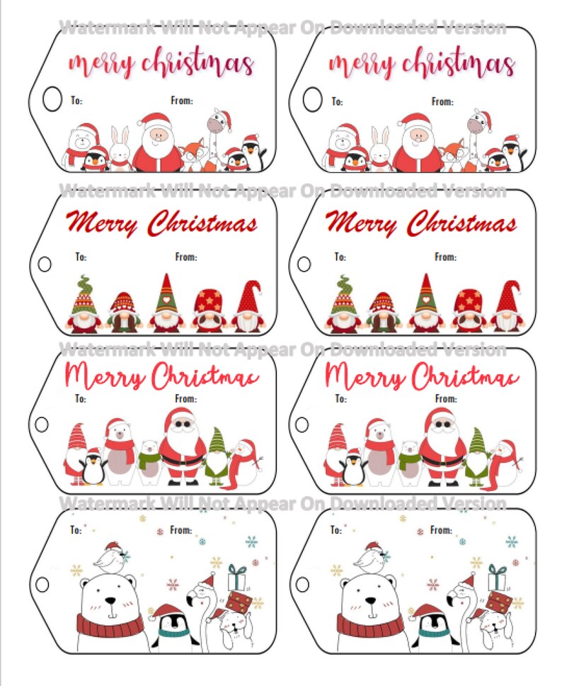 Christmas Present Gift Tags - PDF File Instant Download - Printable - Etsy