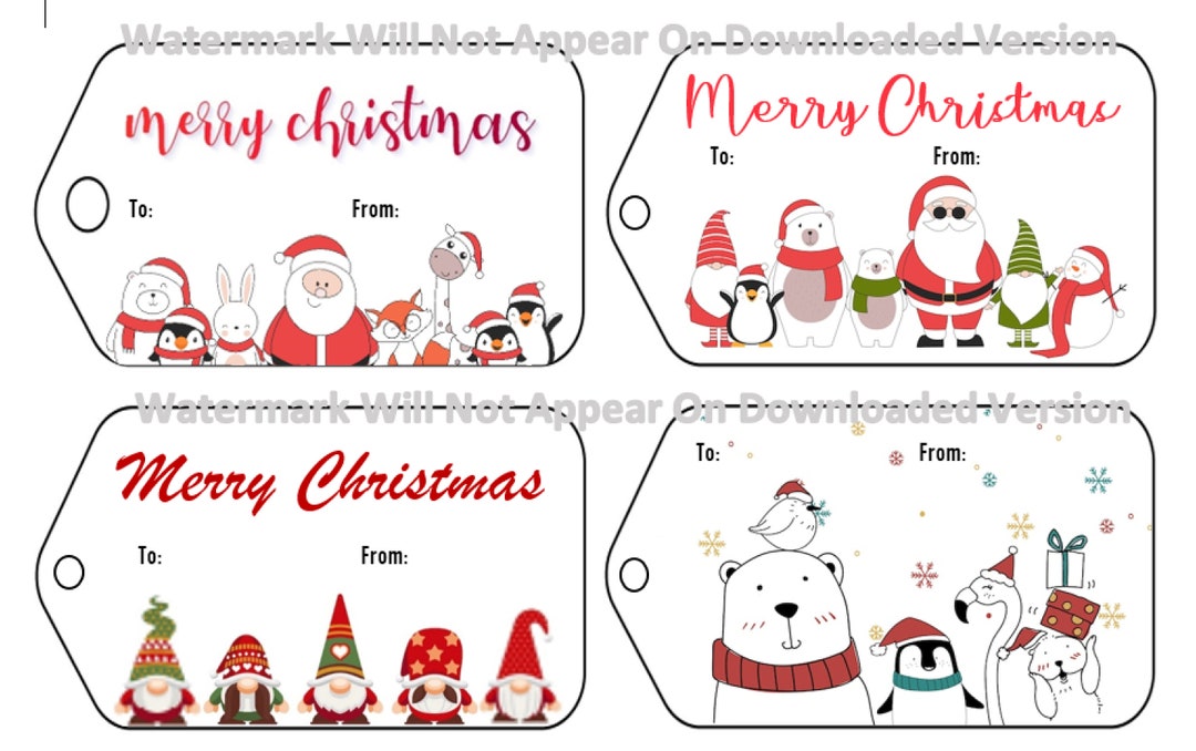 Christmas Present Gift Tags - PDF File Instant Download - Printable - Etsy