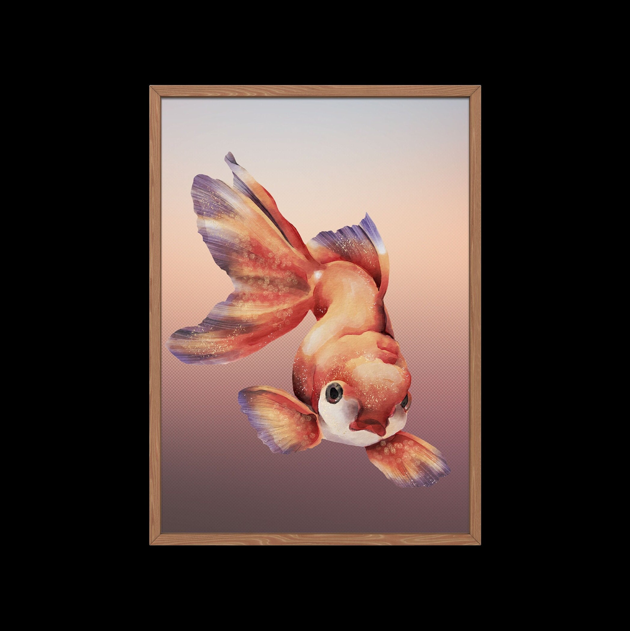 Printable Watercolor of Goldfish / Wall Art Etsy