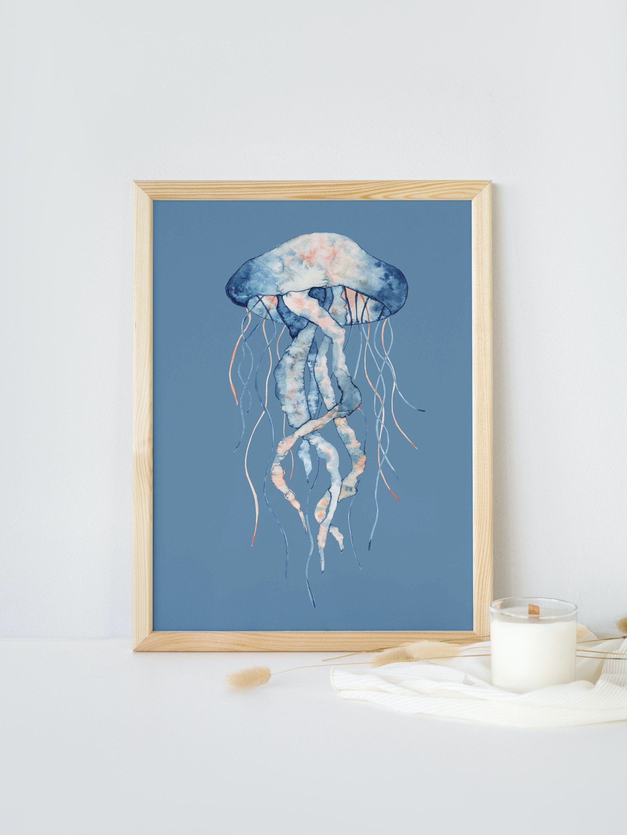 Printable Watercolor of Jellyfish / Wall Art - Etsy