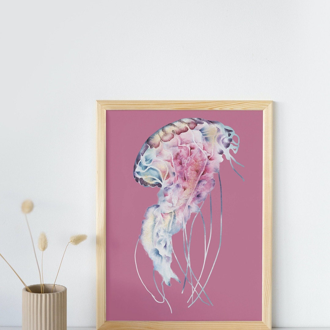 Printable Watercolor of Jellyfish / Wall Art Etsy