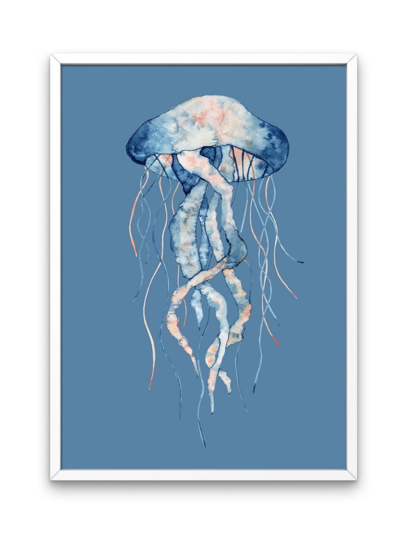 Printable Watercolor of Jellyfish / Wall Art - Etsy
