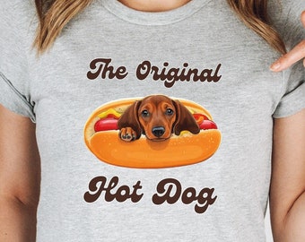 Funny Dachshund Tee, Dog Owner Gift Shirt, Hot Dog Design T-Shirt, Unisex Jersey Top, Short Sleeve Tee for Dachshund Lovers, Dog Mom and Dad