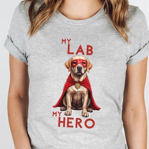 Koszulka Labrador Hero, Koszulka Superbohater Pies, My Lab - Koszulka My Hero, Prezent dla Miłośnika Zwierząt, Zabawna Koszulka Dla Psa, Komiksowa Koszulka Dla Zwierząt, Pomysł Na Urodziny Taty