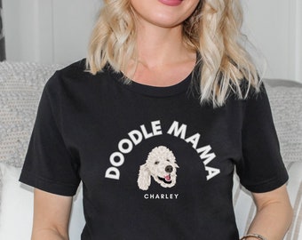 Doodle Mama Goldendoodle Labradoodle Personalized Shirt, Doodle Mom T-Shirt Custom Tee, Golden Doodle Gifts, Dog Mom Golden Doodle Tshirt