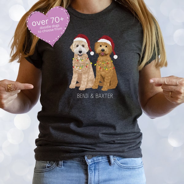 Goldendoodle Weihnachten Shirt Labradoodle Hund Mamas Festliches T-Shirt Weihnachtsgeschenk für Golden Doodle Hundebesitzer Weihnachten Personalisierte Festliche Geschenke