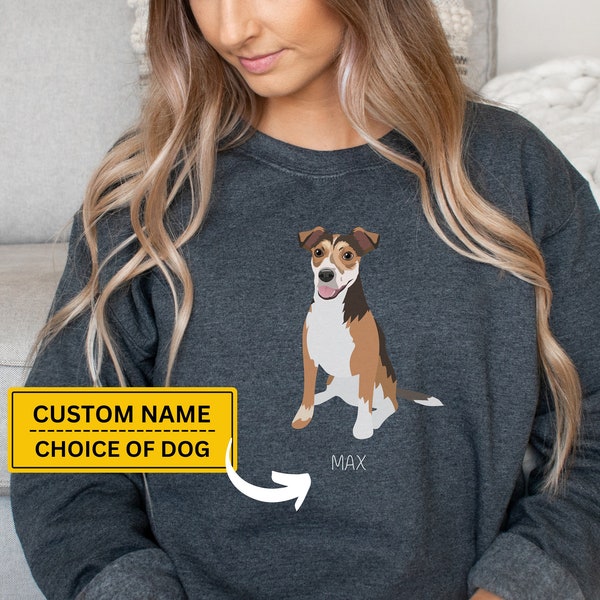 Jack Russell Sweatshirt, mein Hund Name personalisierte Pullover, Parson Russell Terrier benutzerdefinierte Sweat Shirt, Hund Mama Dad Shirt, Jack Russell Geschenke