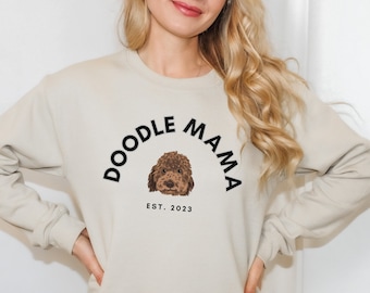 Felpa con cappuccio Doodle Mama Felpa con cappuccio personalizzata Doodle Dog Mom con design Goldendoodle Labradoodle Bernedoodle Maglietta regalo per mamme di cani Doodle