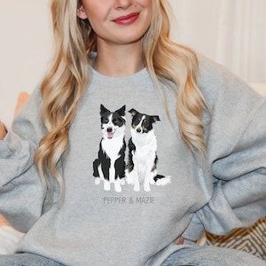 Collie Custom Dog Sweatshirt, My Dog Name Personalized Sweater, Border Collie Sweat Shirt, Puppy Pet Owner,  Dog Mom Dad Gift, Collie Gifts