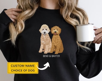Goldendoodle Labradoodle Custom Dog Sweatshirt, My Dog Name Personalized Sweater, Golden Doodle Sweat Shirt,  Dog Mom Mama Dog Dad Gift Idea