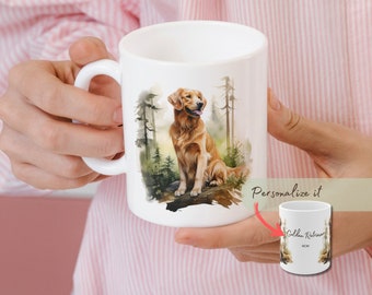 Golden Retriever Personalized Ceramic Mug for Golden Retriever Dog Moms and Dog Dads. Custom Gifts for Golden Retriever Lovers and Owners