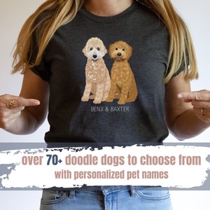 Goldendoodle Labradoodle Personalized Shirt, Custom Dog Name T-Shirt Unisex Tee, Golden Doodle Gifts, Puppy Pet Owner Gifts,  Dog Mom Tshirt
